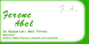 ferenc abel business card